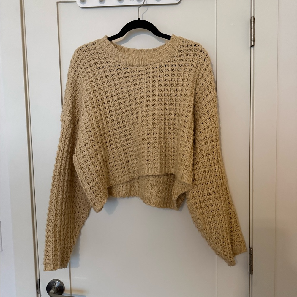 Amuse Society Textured Knit Sweater - Tan